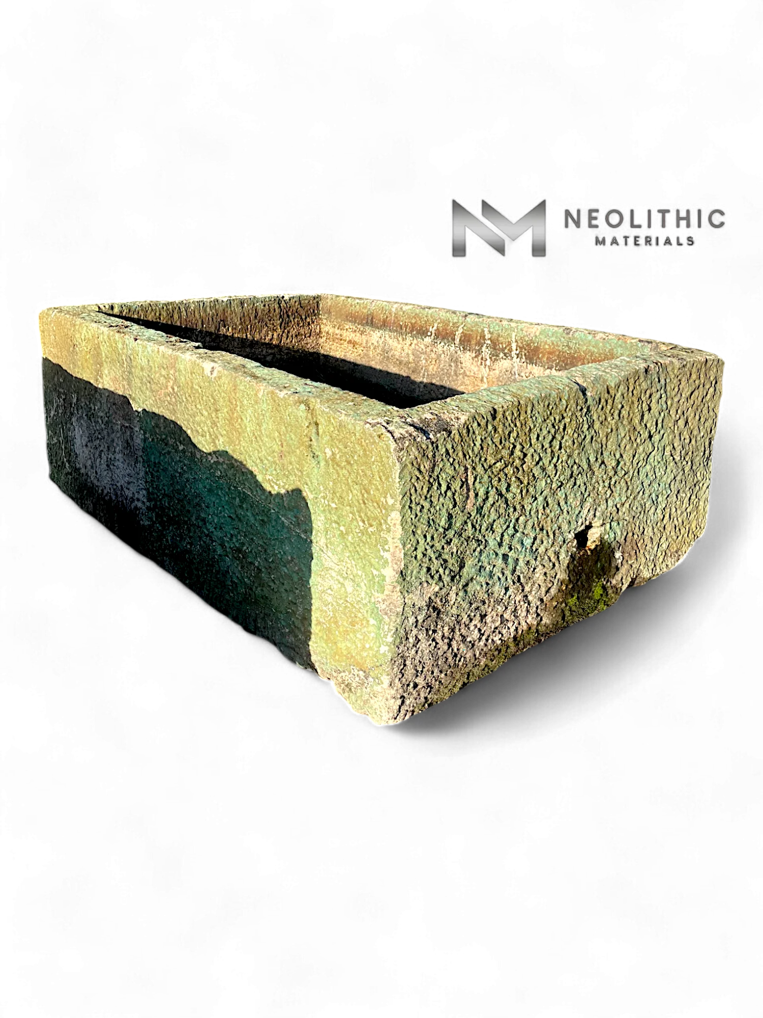 Antique French Limestone Trough (Green) - Image 4